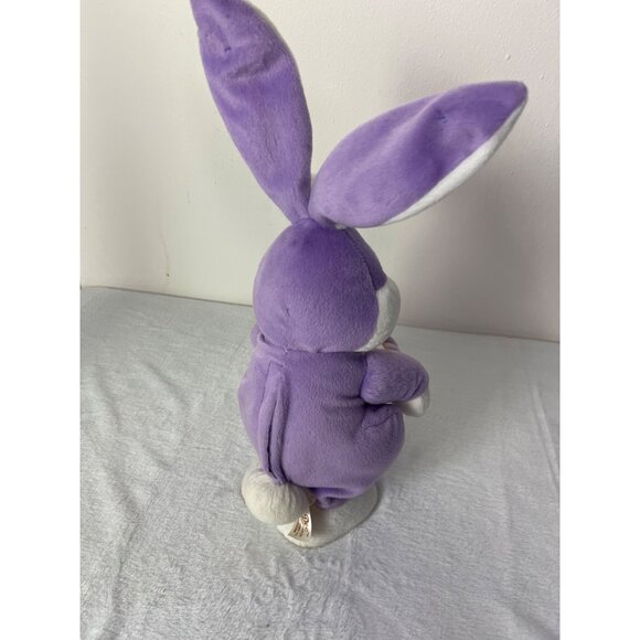 Vintage Dan Dee Easter Bunny Rabbit Animated Singing Hopping Sings Purple w/Eggs - Picture 4 of 7